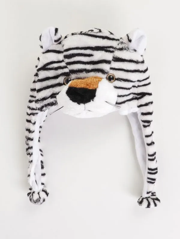 Gorro Animais 3D Infantil - BRANCO/PRETO