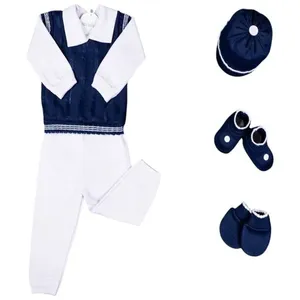 Saída De Maternidade Masculina Sanches 7 Peças Azul Marinho (MP)