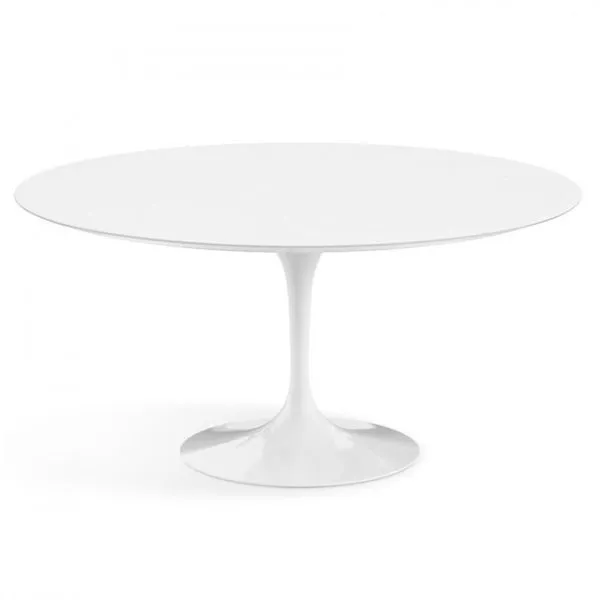 Mesa De Jantar Redonda 160 Cm + Vidro Temperado Branco
