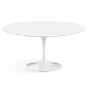 Mesa De Jantar Redonda 160 Cm + Vidro Temperado Branco