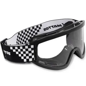Óculos para Motocross Mattos Racing Mx em Policarbonato Transparente Preto Unissex Óculos para Motocross Mattos Racing Mx Policarbonato Transparente Preto Unissex