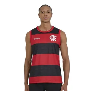 Camiseta Regata Masculina Flamengo Braziline Presença Vermelho Preto G (MP)