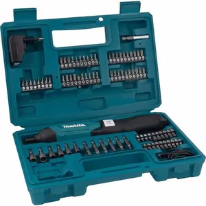 Parafusadeira a bateria 3,6V carregador bivolt jogo com lanterna e 80 acessórios DF001DW MAKITA