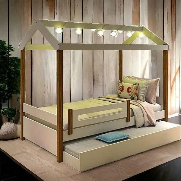 Cama Eliz Branca Com Led E Aux, Firenze