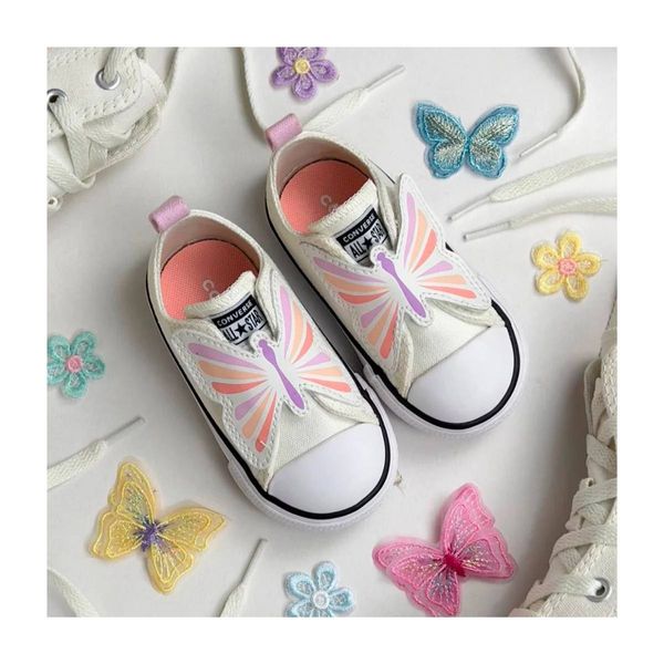Tênis All Star Infantil Borboleta com velcro Converse 18 / bege