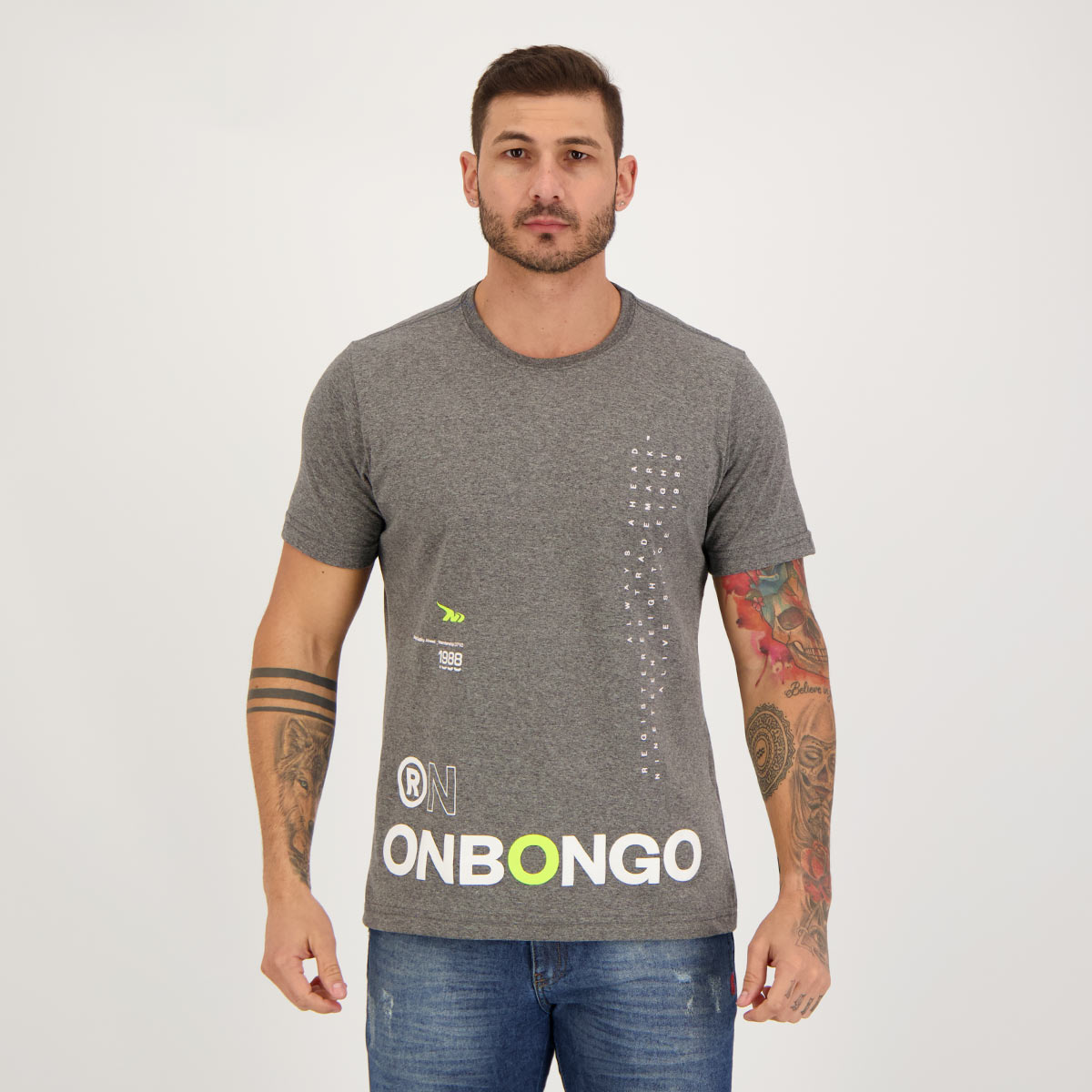 Camiseta Onbongo Back Details Cinza