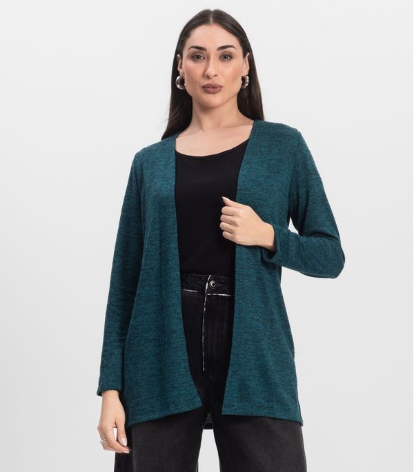 Cardigan Feminino Alongado Infinita Cor Verde G