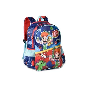 Mochila Costas Infantil Gato Galáctico Poliéster Colorido - Clio