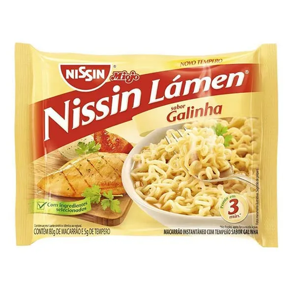 Macarrão Instantâneo Nissin Lámen Galinha 85g MIOJO NISSIN LAMEN 8
