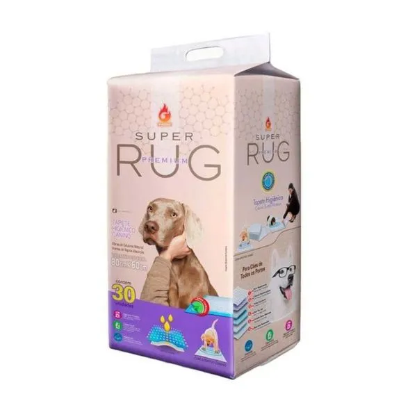 Tapete Higiênico Super Rug 80x60cm Com 30 Unidades - Phoenix