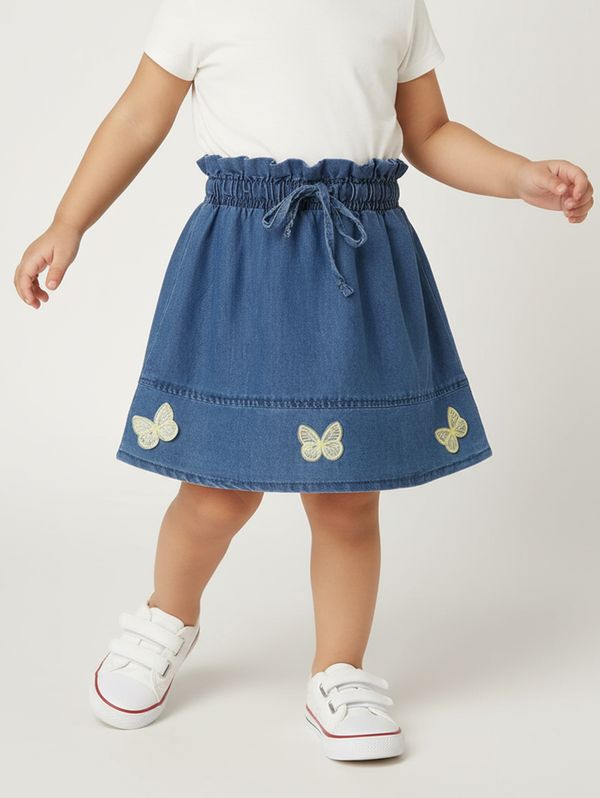 Saia Jeans Infantil Para Menina - AZUL 2