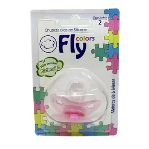 Chupeta Bico de Silicone Fly Colors Ortodôntica Tam 2 Maior 6 meses Estrela Cores Sortidas