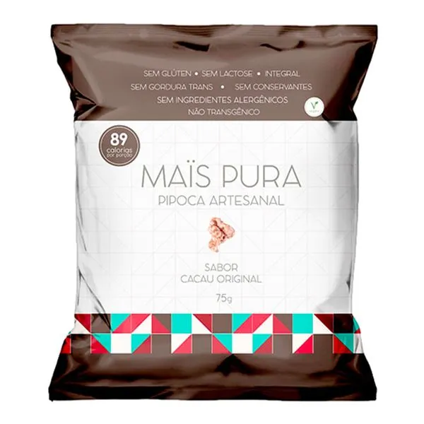 Pipoca Artesanal Cacau Original 75g - Maïs Pura