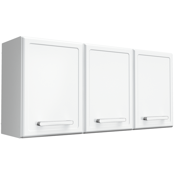 Armário Triplo Médio em Aço, 3 Portas, Dobradiças Reguláveis - Bertolini Gourmet Branco