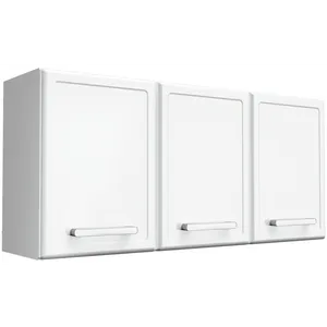 Armário Triplo Médio em Aço, 3 Portas, Dobradiças Reguláveis - Bertolini Gourmet Branco