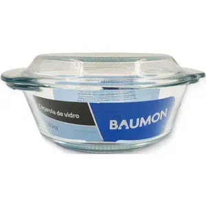 Caçarola de Vidro Baumon 1 Litro com Tampa de Vidro