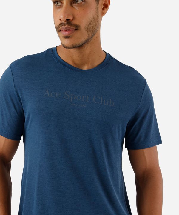camiseta masculina esportiva de poliamida estampada azul G