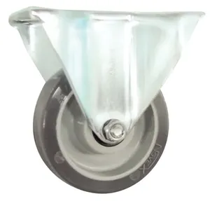 Rodízio fixo leve 6" de resina termoplástica cinza FL 614 BPN - SCHIOPPA