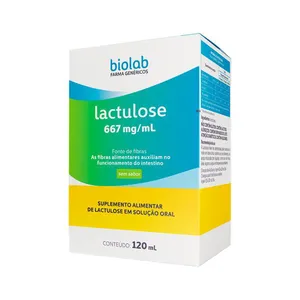 Lactulose Biolab 120ml 667mg/ml Sem Sabor