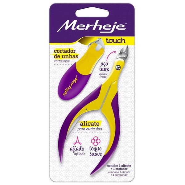 Alicate Cutícula e Cortador de Unha MERHEJE Touch+ 2 peças