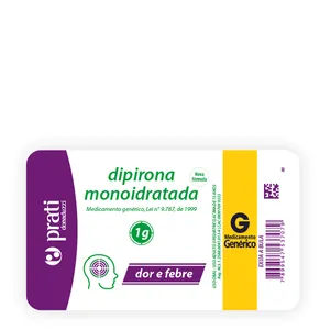 Analgésico e Antitérmico Dipirona Monoidratada 1g Genérico Prati-Donaduzzi 8 Comprimidos