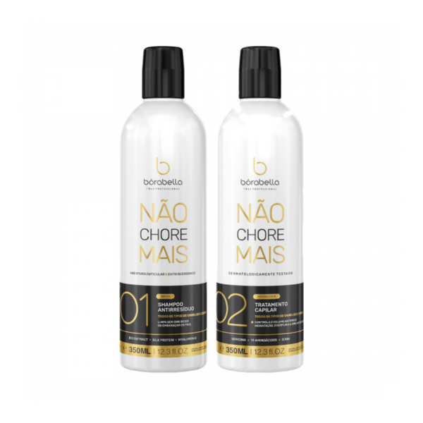 Kit Borabella Progressiva Não Chore Mais (2 Produtos) 350ml Kit Borabella Shampoo Antirresíduo 350ml + Progressiva 350ml Não Chore Mais