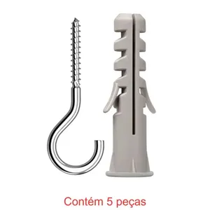 Bucha Nylon SF Com Aba + Gancho Zincado 6mm 5 Peças - Sforplast (MP)