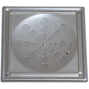 Ralo Grelha Inox Quadrada 15cm Polida Com Caixilho Com Fecho - ESTILMAX