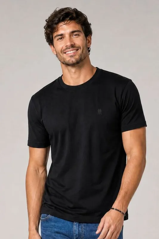 Camiseta Masculina Premium Algodão Polo Wear Preto GG