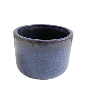 Cachepô Cerâmica Helena Azul Pacífico Vasos Tupã Nº 02