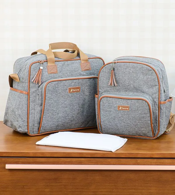 Kit Bolsa/Mochila com Trocador Monte Carlo - Cinza Cinza