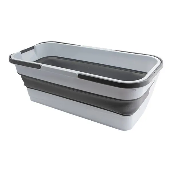 Bacia Retangular Retrátil 18L Moderna Plástico PP e Borracha TPR 55,5x25,5x19cm LM4062MO - honeyhome