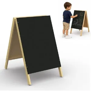 Lousa Cavalete Dupla Infantil Junges Quadro Expositor para Desenho e Escrita em MDF 62cm 1 Unidade Negra Lousa Cavalete Dupla Infantil Junges Quadro Expositor em MDF 62cm 1 Unidade Negra
