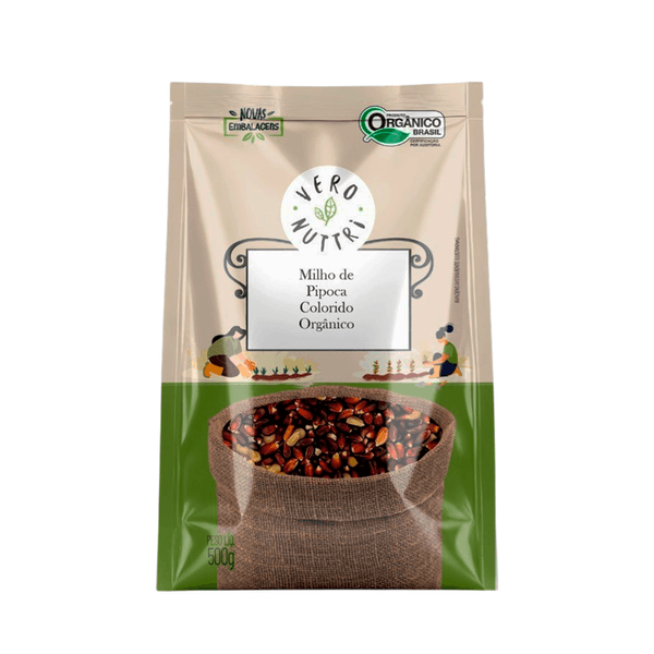 Milho Pipoca Orgânico Colorido Vero Nuttri – 500g