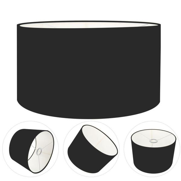 Cúpula Abajur Cilíndrica Cp-7023 ø50x21cm Preto
