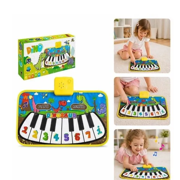 Tapete de Atividades Musical Infantil com Piano Dinossauro 8 Teclas Educativo para Bebê Yeet Tapete de Atividades Musical Infantil Piano Dinossauro 8 Teclas Educativo Yeet
