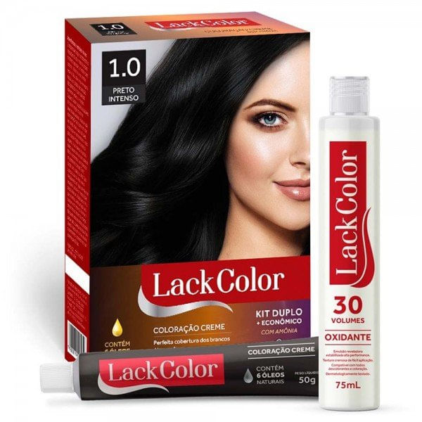 Tintura Lack Color Kit Creme 1.0 Preto Intenso