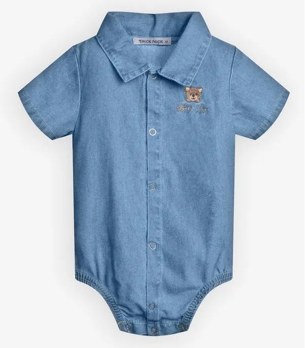 Body Infantil Jeans Trick Nick Azul G