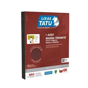 Lixa Massa A293 Trionite Grão 60 para Remoção Rápida de Material e Nivelamento Inicial Tatu Marchesan Lixa Massa A293 Trionite Grão 60 para Madeira Metal Massa Corrida e Gesso Tatu Marchesan