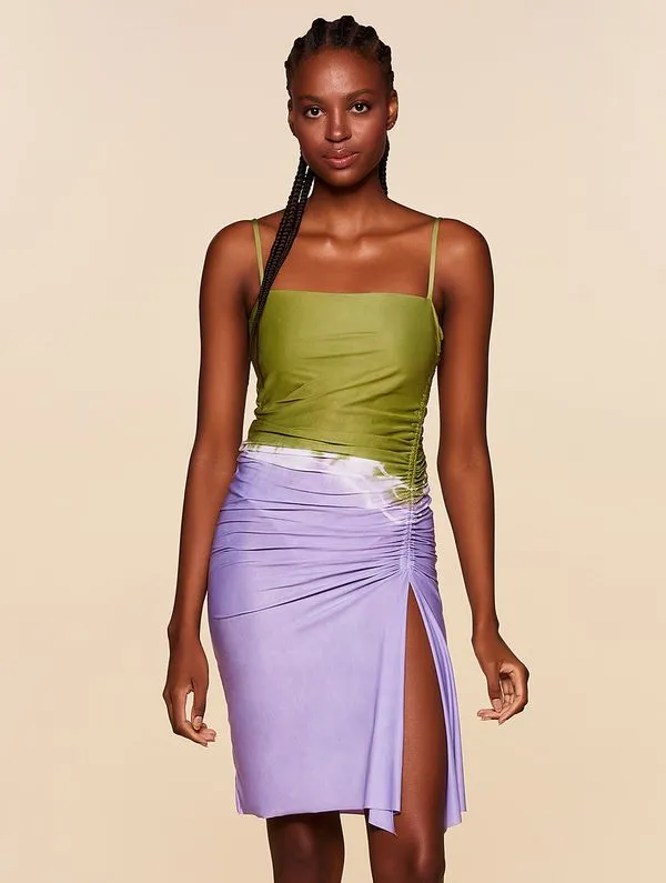 Vestido Midi Estampado Trópico ROXO GG
