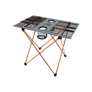 Mesa Portátil Cosmo para Camping e Atividades Outdoor com Tampo em Poliéster Resistente e porta-copos Preto Azteq Mesa Portátil Cosmo Dobrável Leve para Camping com porta-copos Integrada Preto Azteq