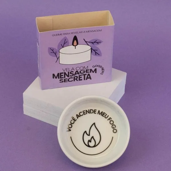 Vela Com Mensagem Secreta Vanilla Fire