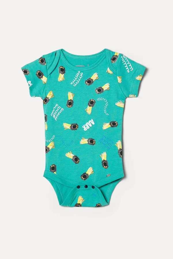 Macaquinho Body Bb Estampa Arrr Lion Verde - M