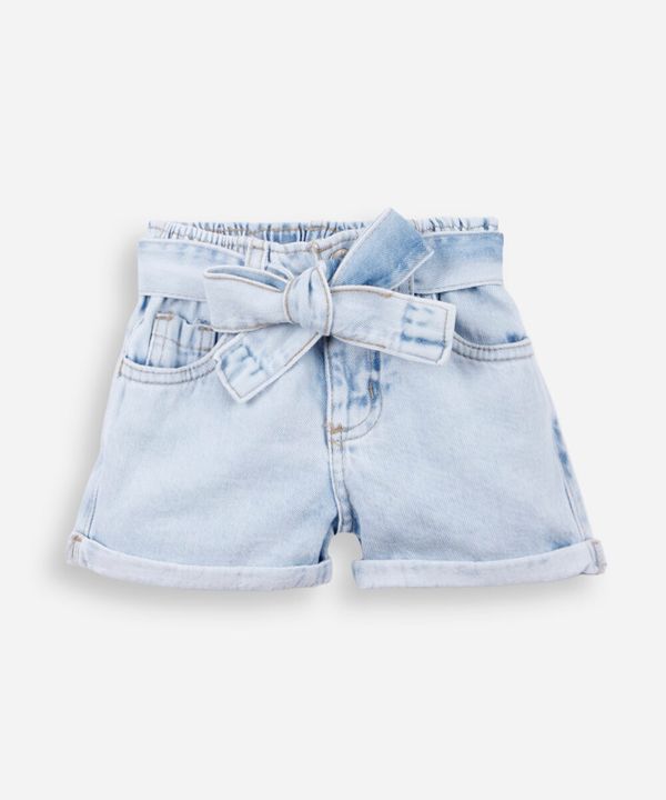 short clochard infantil jeans com faixa azul 4
