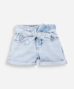 short clochard infantil jeans com faixa azul 3