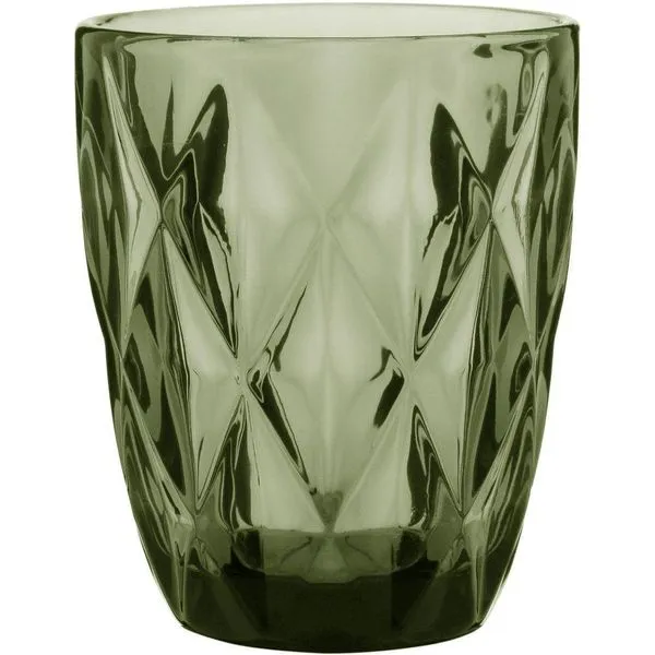 Copo Água 10X8X8Cm 270Ml Vidro Verde 6Pç