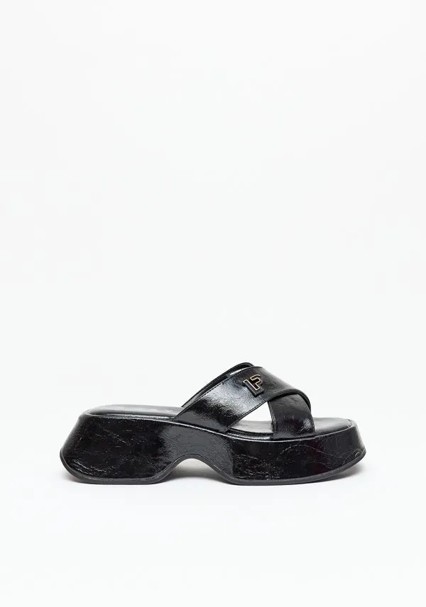 Tamanco Anabela Com Metal Preto 36