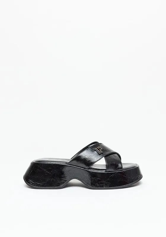 Tamanco Anabela Com Metal Preto 36