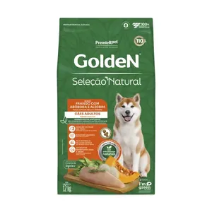 Ração Golden Seleção Natural Cães Adultos Frango, Abóbora e Alecrim 12 kg