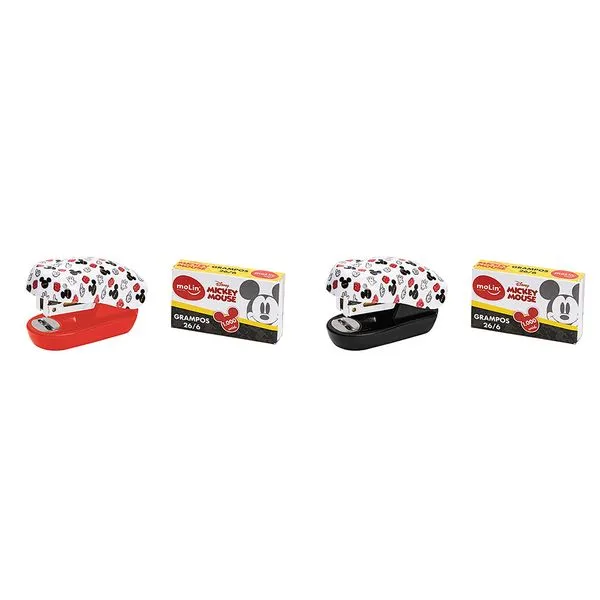Mini Grampeador Mickey Com 1000 Grampos Sortido 22697 - Molin